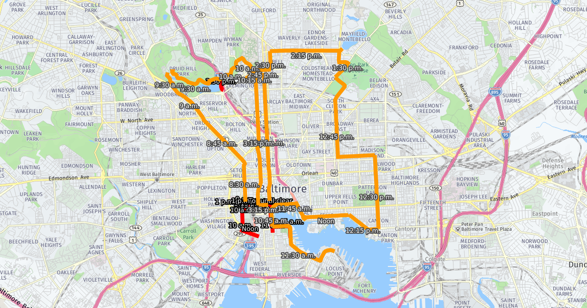 Baltimore Running Festival 2019 street closures