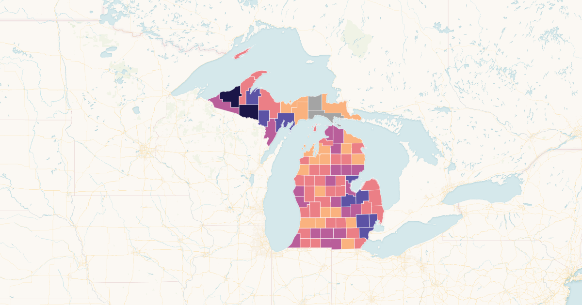 Michigan COVID19 deaths by county