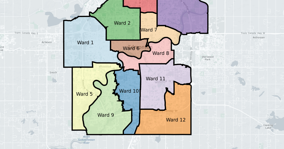 City of Edmonton Municipal Election Map